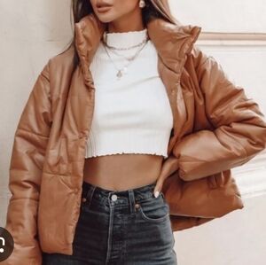 NWT Women's Tan Puffer Jacket